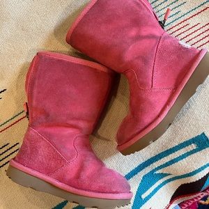 UGG Lil Sunshine II Back Zipper Pink Suede Girls toddler Boots